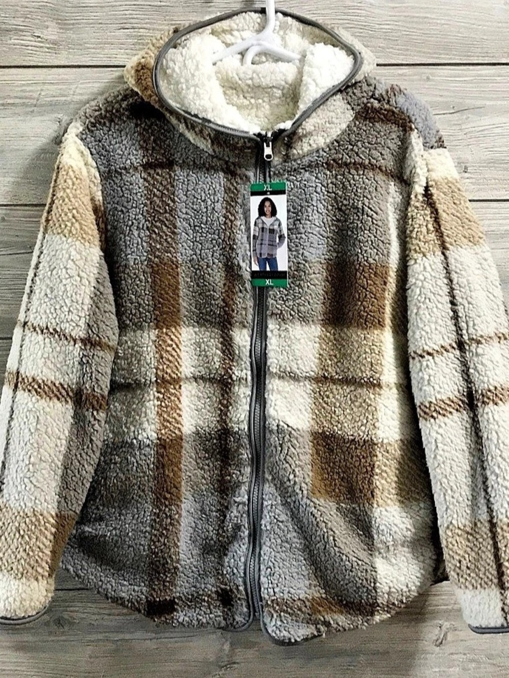 BNWT Weatherproof Plaid Sherpa Jacket